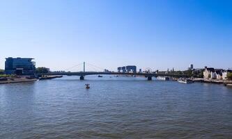 View over the Rhine in Cologne in Germany in fine weather with the famous buildings of the skyline in the background photo