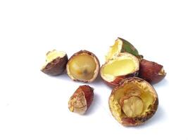 Exotic fruit from Papua, Indonesia called by Matoa fruit on a white background photo