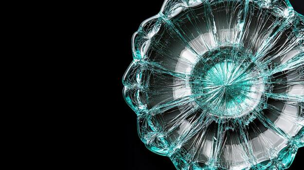 The turquoise bowl displays beautiful designs, reflecting light in a captivating way photo