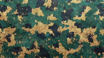 This captivating camouflage features a beautiful blend of green, black, and tan colors photo