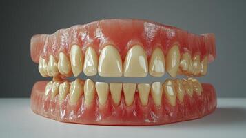 This model showcases a complete set of human teeth demonstrating dental structure and alignment photo