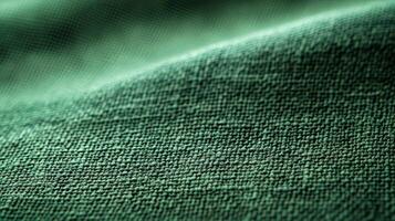 Delicate green fabric undulates gracefully, revealing a rich texture and subtle patterns photo