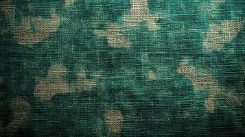 The fabric features rich green with striking beige patterns, inviting touch and exploration photo