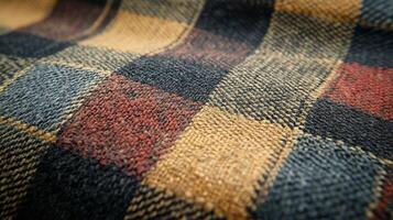 The soft and warm plaid fabric invites a feeling of comfort and seasonal charm photo