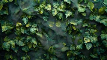 A vibrant assortment of green leaves forms a textured and tranquil backdrop under gentle sunlight photo