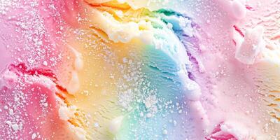 Enjoy a vibrant Rainbow Ice Cream Dessert with colorful sprinkles for a fun treat photo