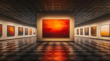 Discover an astonishing collection of striking modern abstract artworks featuring vibrant colors and dynamic textures, all showcased in a contemporary gallery that inspires and fosters creativity photo