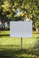 Blank sign in the park photo