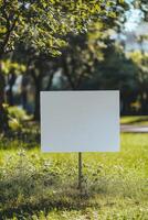 Blank sign in the park photo