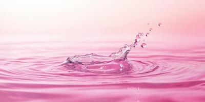 A vibrant pink water splash, digitally enhanced for a calming atmosphere, offers ample copy space ideal for various creative projects and artistic backgrounds, ensuring versatility photo