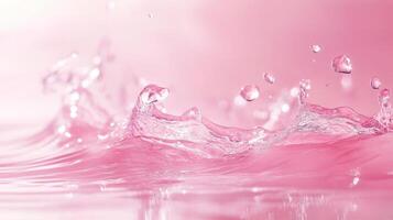 This beautifully serene image depicting gentle water splashes in soft pink hues is perfect for various backgrounds or design projects that require a calming and soothing aesthetic to enhance ambiance photo