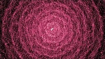 Science and technology. The distorted energy multilayer space of red color from radial waves decreases, then increases video