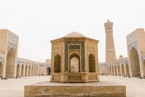 Bukhara, Uzbekistan. December 2022. Kalyan Mosque. The pulpit over the grave of the first Imam photo