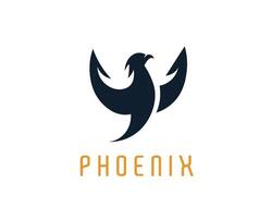 peonix bird minimal logo vector