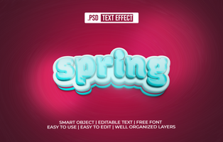 Spring 3D Text Effect psd
