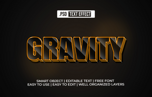 Gravity 3D Text Effect psd