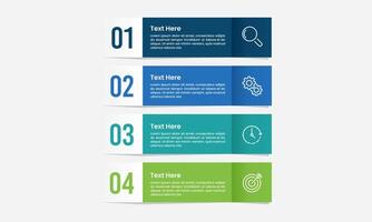 Simple modern infographic arranged by numbers. Labels consist of icons and numbers. Presentation, Banner, Brochure and Report. vector