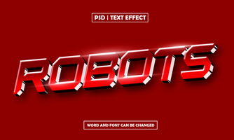 robots text effect reds style psd