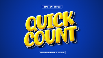 quict count yellow text effect psd