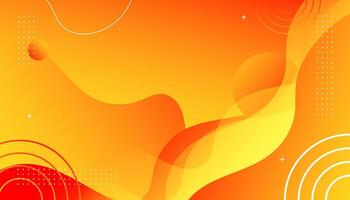 Abstract yellow and orange fluid shape modern background vector