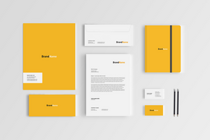 Stationary Mockup Front View of Folder, Notebook psd