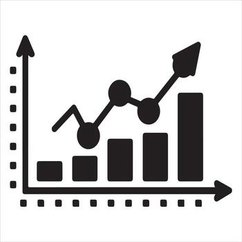 Business data growth chart visualizing progress vector