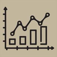Business growth chart icon line and bar graph representation vector