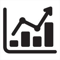 Data analytic icon growth and progress chart vector