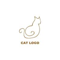 Elegant Cat Silhouette Logo Design in Line Art with Artistic and Professional Style vector