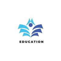 Logo Education Featuring a Human Reading a Book as a Symbol of Knowledge and Learning vector