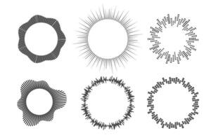 Circular sound wave, round shape. Music equalizer bar set. illustrations isolated on white background. vector