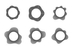Music equalizer lines or circular sound wave. Music round icons and logos for radial spectrum designs. illustrations set isolated on white background. vector