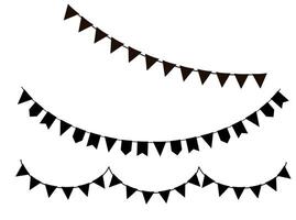 Silhouette of flags. pennant isolated on white background. vector