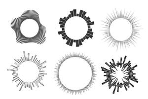 Circular sound wave. Music equalizer bar set. illustrations isolated on white background. vector