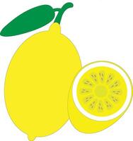 Fresh lemon with leaf's isolated on white background vector