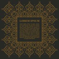 Calligraphic square ornament frame lines vector