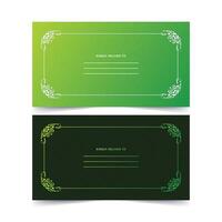 Elegant green art message card design vector