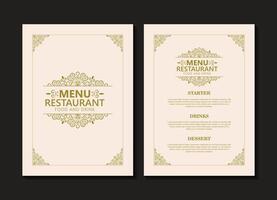 Classic Menu Layout with ornamental Elements vector