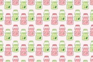Yakult flavored drink illustration seamless repeat pattern vector