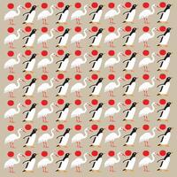 penguin, stork with fruit as a pattern background vector