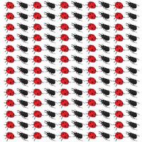 ladybug, beetle with fruit as a pattern background vector