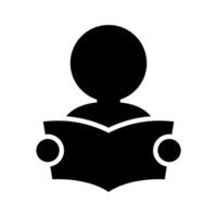 Illustration icon of a smart child reading a book vector