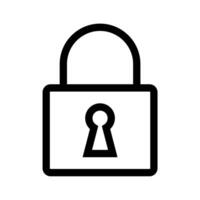 key padlock line icon isolated on white background vector