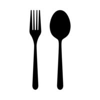 Spoon and fork symbol icon vector