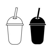 Two cold drink glasses icon for web and app vector
