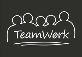 Teamwork business concept. Template with business team members working together. vector