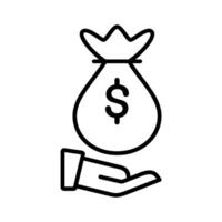 Simple line icon of save money vector