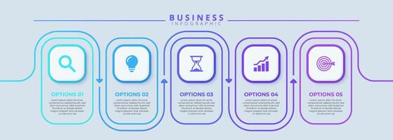 Five Step Infographic element design vector