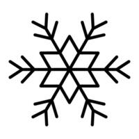 Christmas snowflake icon in outline black high quality vector