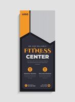Modern Fitness Gym business standee roll up banner template design vector